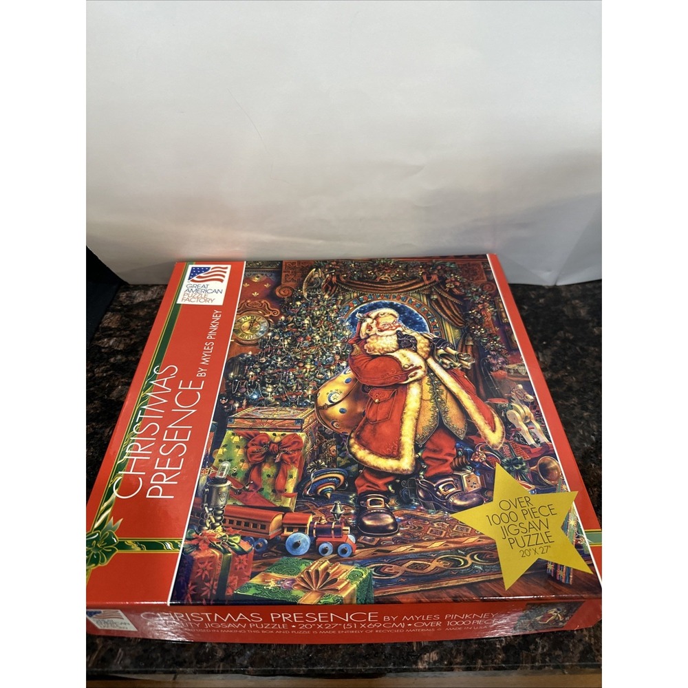 Jigsaw Puzzle Christmas Santa  Tree 1000 Piece Presence Myles Pinkey